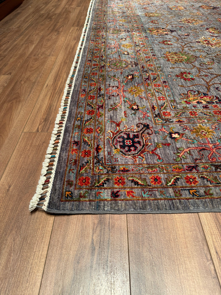 Sultani Binbirgece Original Hand Woven Gray Vegetable Dyed Wool Carpet 313x409 12.80 Square Meters - 10x14 ft