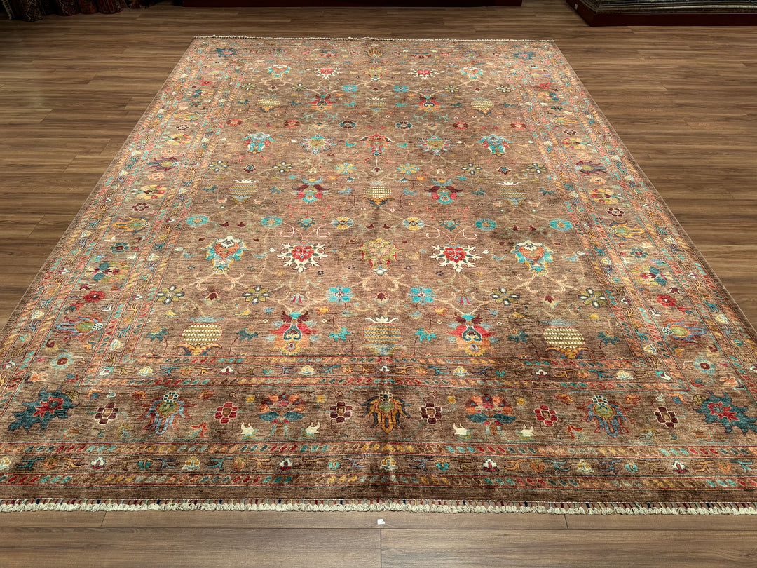 Sultani Binbirgece Original Hand Woven Brown Vegetable Dyed Wool Carpet 301x392 11.80 Square Meters - 10x14 ft