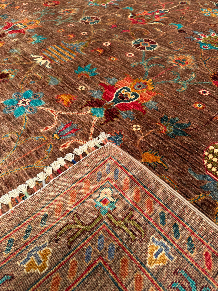 Sultani Binbirgece Original Hand Woven Brown Vegetable Dyed Wool Carpet 301x392 11.80 Square Meters - 10x14 ft