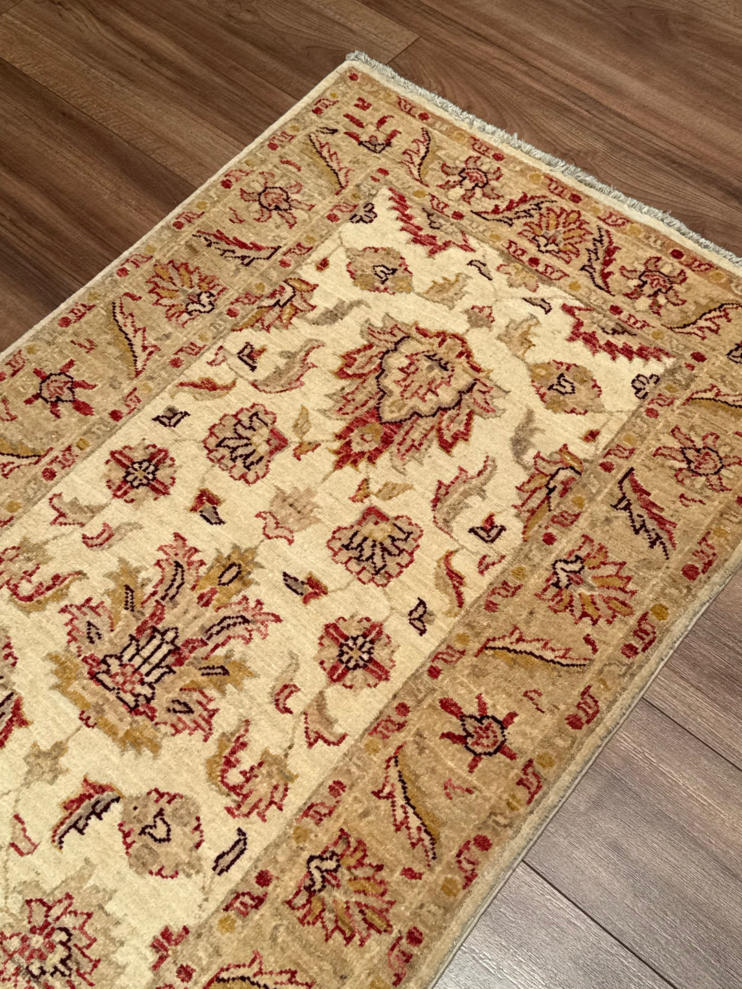 Uşak Original Handwoven Runner Rug, Cream Colored, Vegetable Dyed Wool, 0.78x206 cm (1.61 square meters) - 3x6 ft 