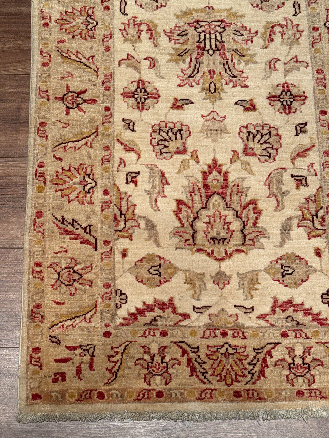 Uşak Original Handwoven Runner Rug, Cream Colored, Vegetable Dyed Wool, 0.78x206 cm (1.61 square meters) - 3x6 ft 