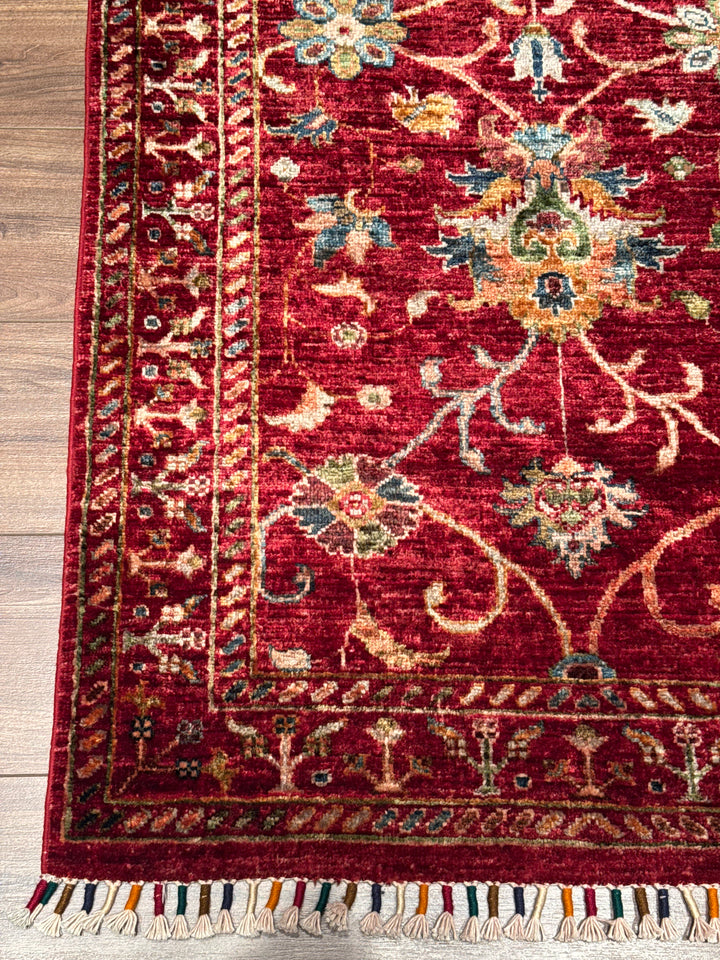 Sultani Binbirgece Yolluk Orijinal El Dokuması Kırmızı Kök Boya Yün Halı 0.84x308 2.59 Metrekare - 3x10 ft