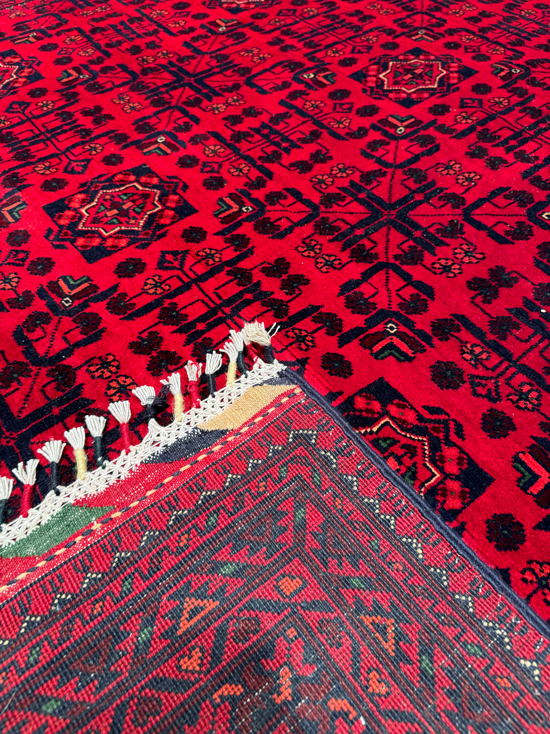 Afghan Carpet Hamyap Original Hand Woven Vegetable Dyed Wool 254x341 8.66 Square Meters - 9x12 ft