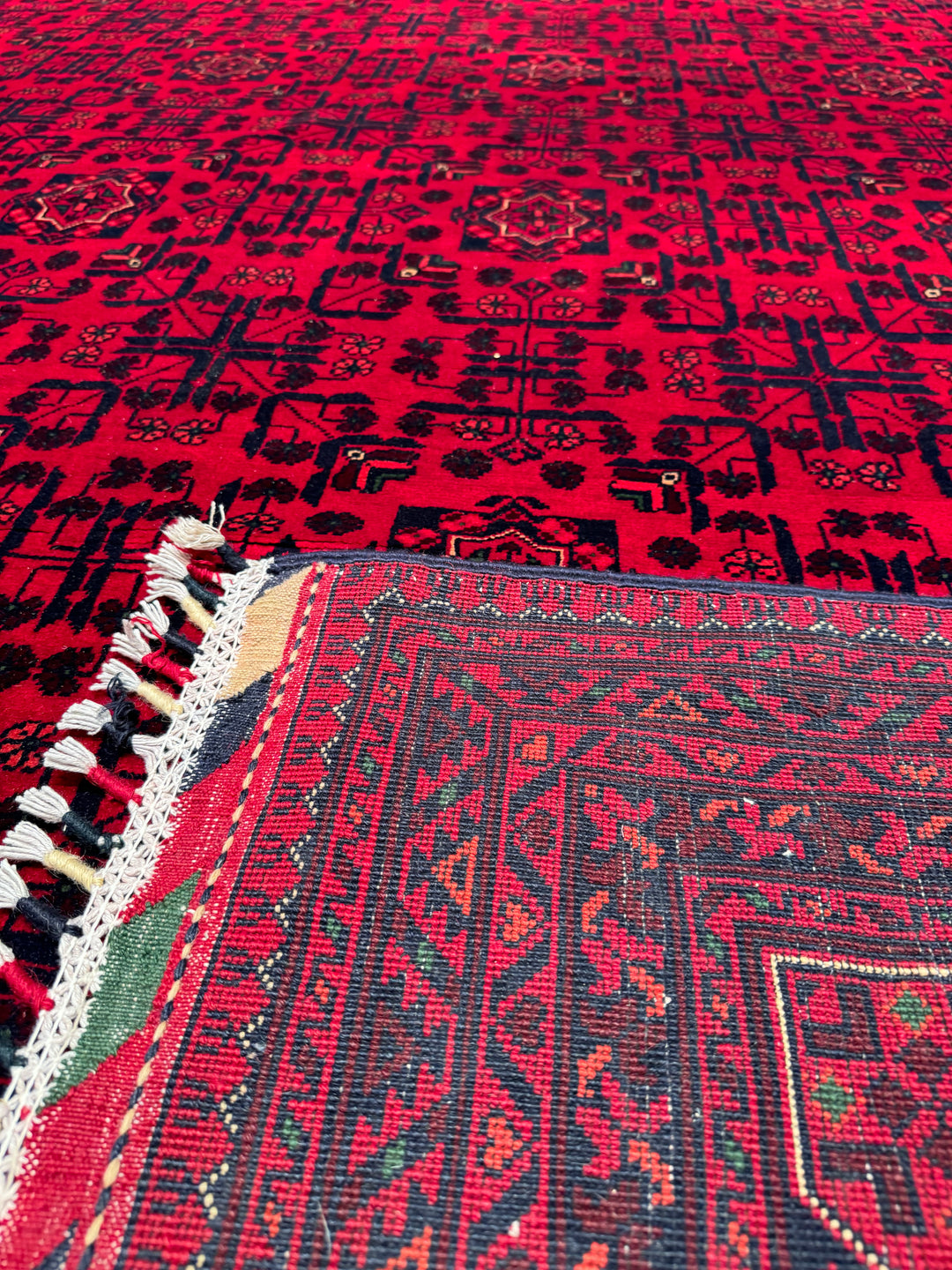 Afghan Carpet Hamyap Original Hand Woven Vegetable Dyed Wool 254x341 8.66 Square Meters - 9x12 ft