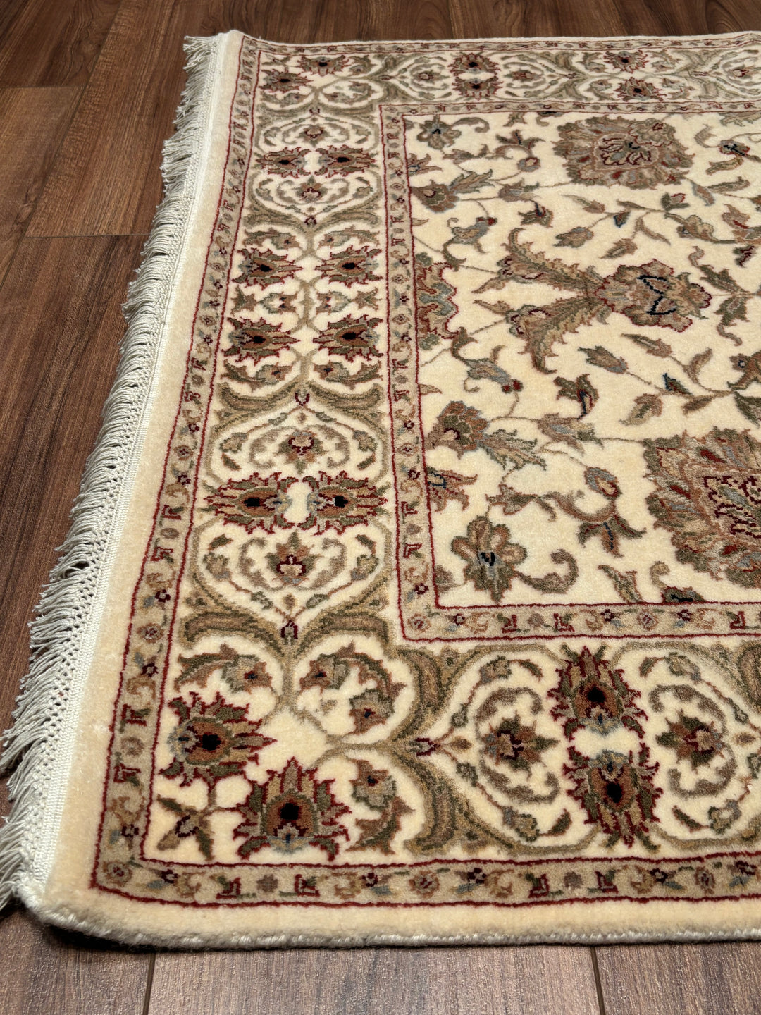 Indian Servant Original Handwoven Beige Wool Bamboo Runner 0.95x300 2.85 Square Meters - 4x10 ft 