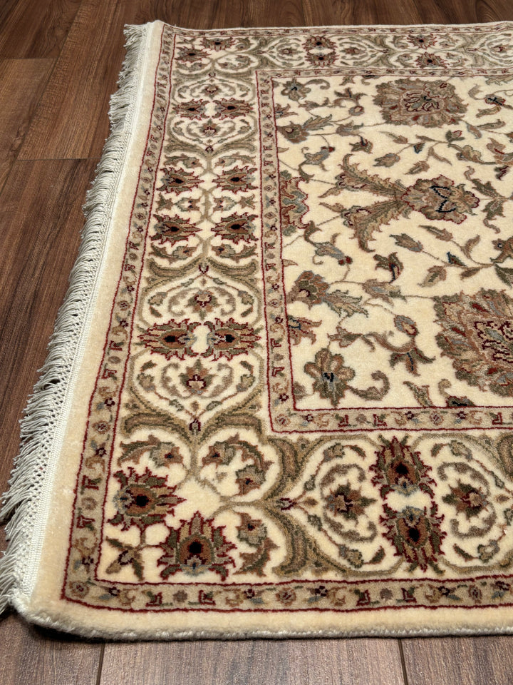 Indian Servant Original Handwoven Beige Wool Bamboo Runner 0.95x300 2.85 Square Meters - 4x10 ft 