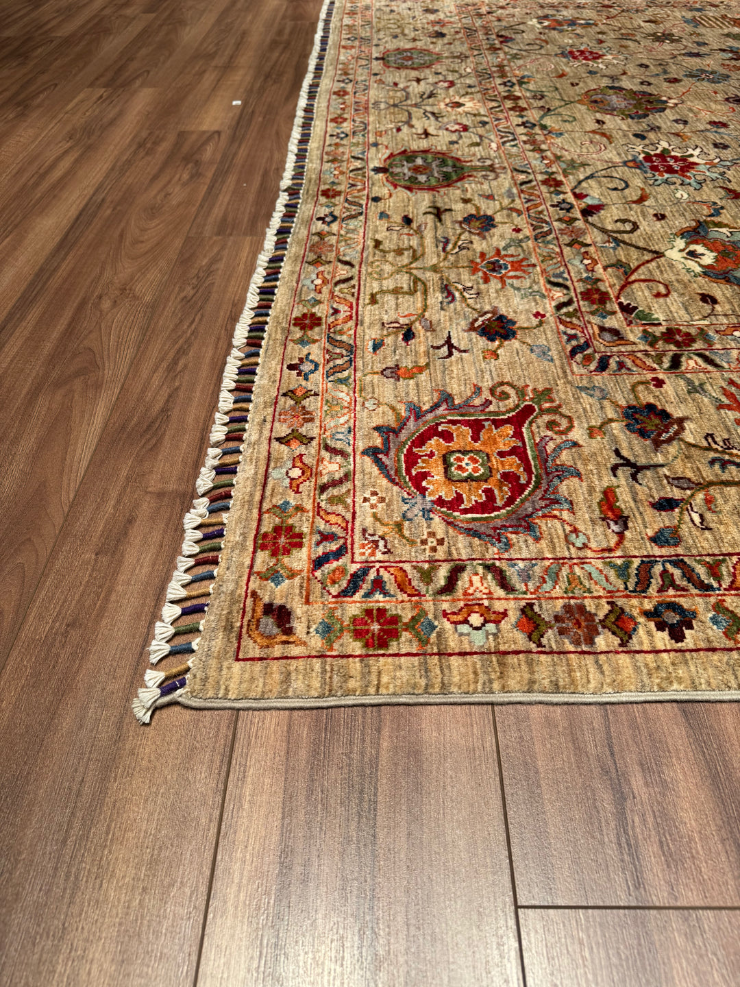 Sultani Binbirgece Original Hand Woven Beige Vegetable Dyed Wool Carpet 272x357 9.71 Square Meters - 9x12 ft