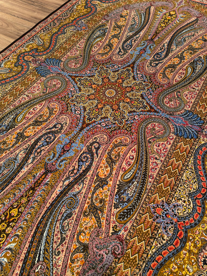 Iranian Brown Modal Silk Rug 150x225 cm (3.38 square meters) - 5x7 ft