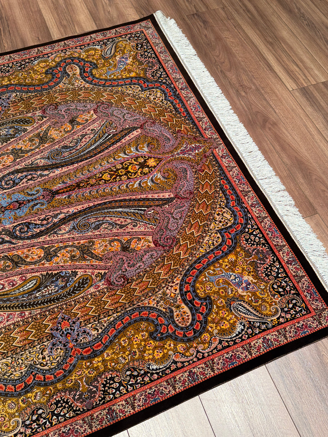 Iranian Brown Modal Silk Rug 150x225 cm (3.38 square meters) - 5x7 ft