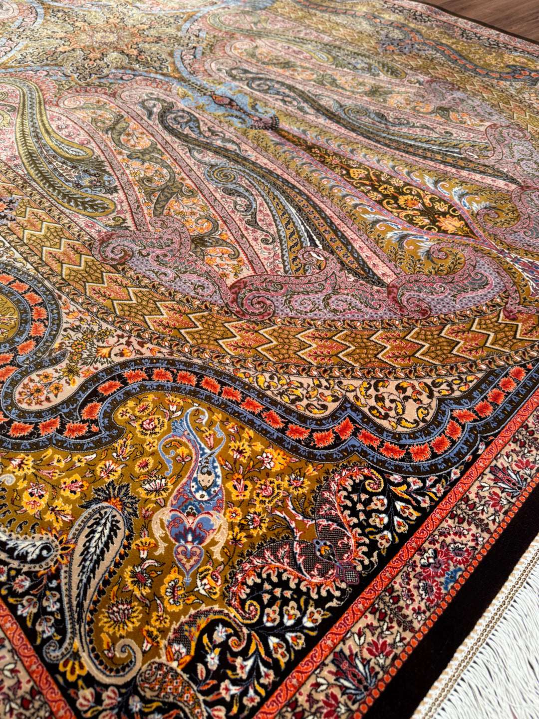 Iranian Brown Modal Silk Rug 150x225 cm (3.38 square meters) - 5x7 ft