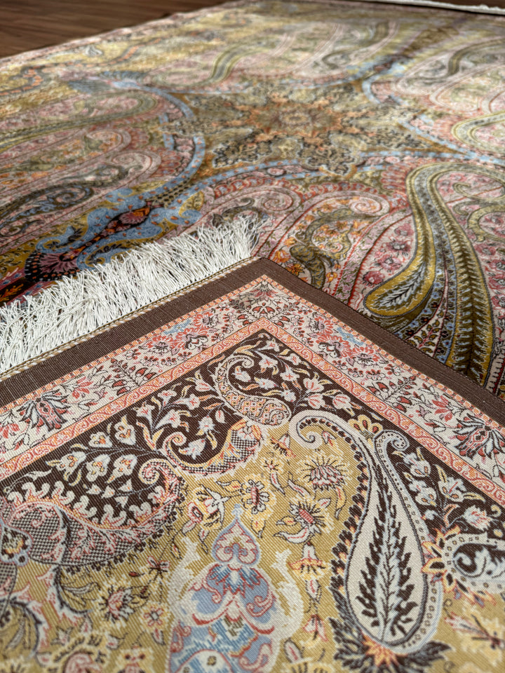 Iranian Brown Modal Silk Rug 150x225 cm (3.38 square meters) - 5x7 ft