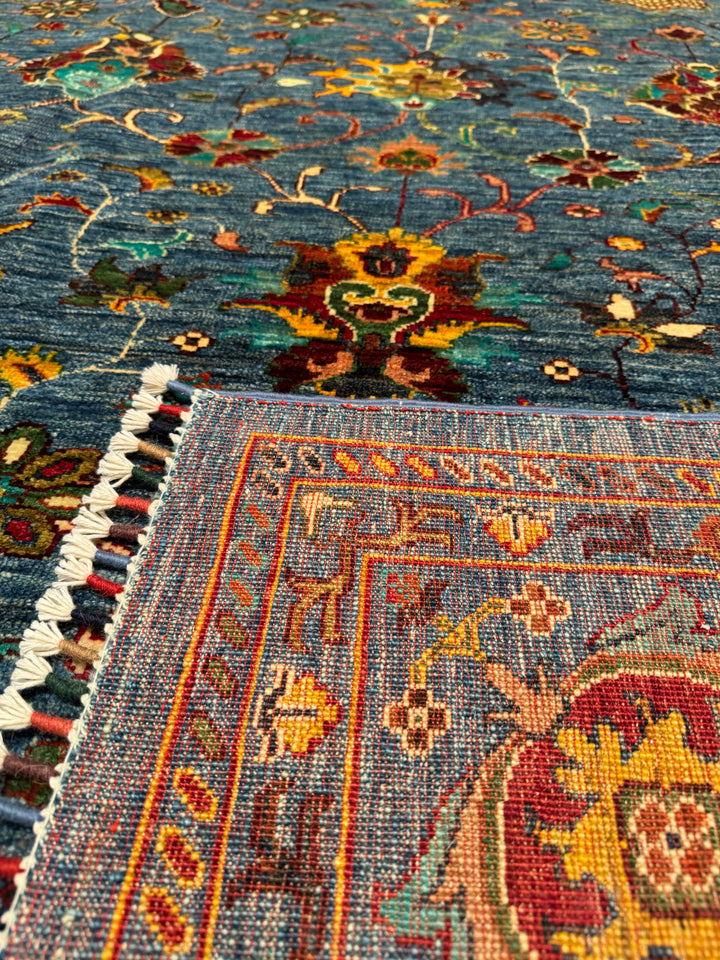 Sultani Binbirgece Original Hand Woven Blue Vegetable Dyed Wool Carpet 252x360 9.07 Square Meters - 9x12 ft