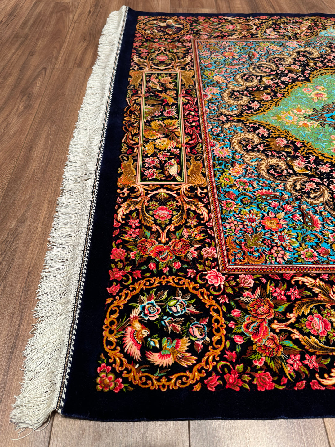 Iranian Classic Patterned Multi-Color Modal Silk Rug 150x225 cm (3.38 square meters - 5x7 ft)