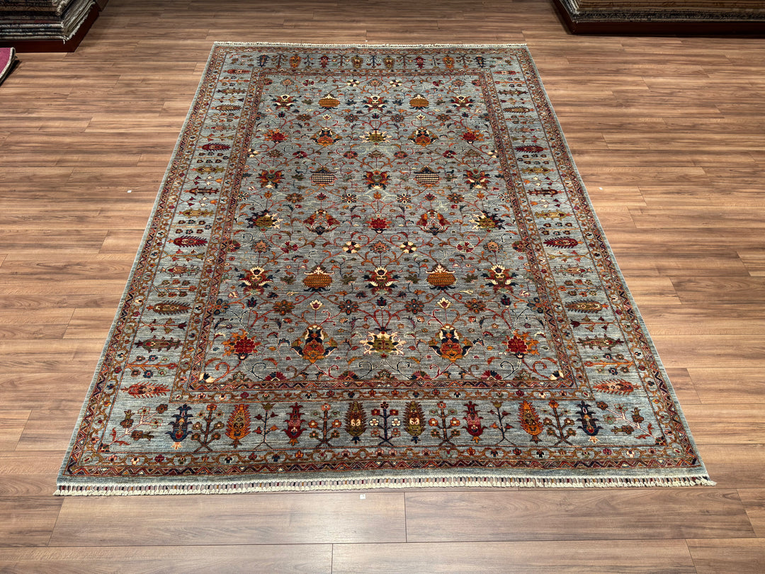 Sultani Binbirgece Original Hand Woven Gray Vegetable Dyed Wool Carpet 269x355 9.55 Square Meters - 9x12 ft