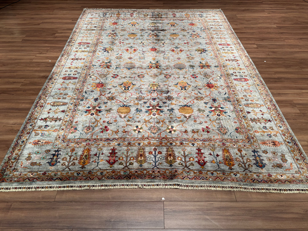 Sultani Binbirgece Original Hand Woven Gray Vegetable Dyed Wool Carpet 269x355 9.55 Square Meters - 9x12 ft