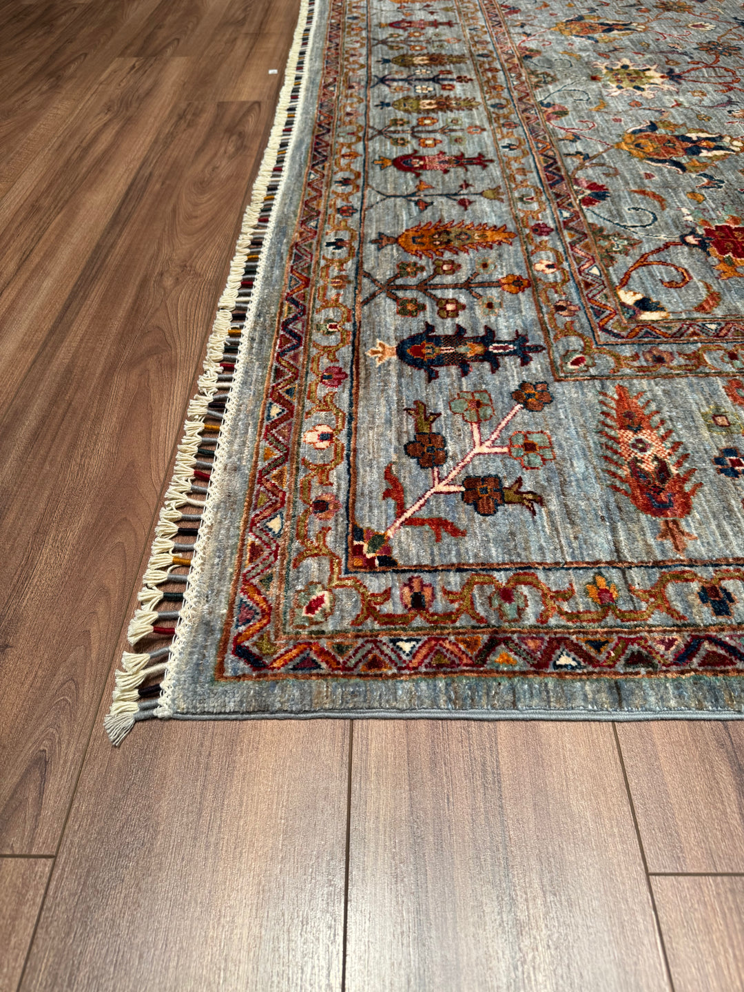 Sultani Binbirgece Orjinal El Dokuması Gri Kök Boya Yün Halı 269x355 9.55 Metrekare - 9x12 ft