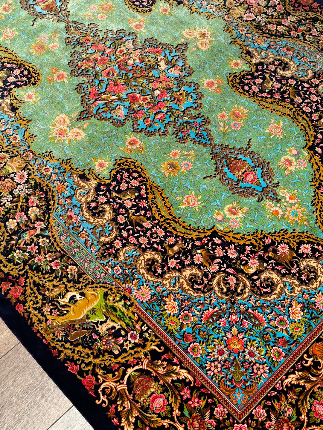 Iranian Classic Patterned Multi-Color Modal Silk Rug 150x225 cm (3.38 square meters - 5x7 ft)