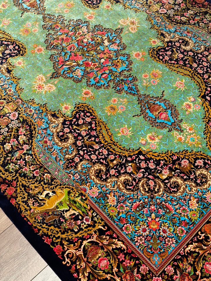 Iranian Classic Patterned Multi-Color Modal Silk Rug 150x225 cm (3.38 square meters - 5x7 ft)
