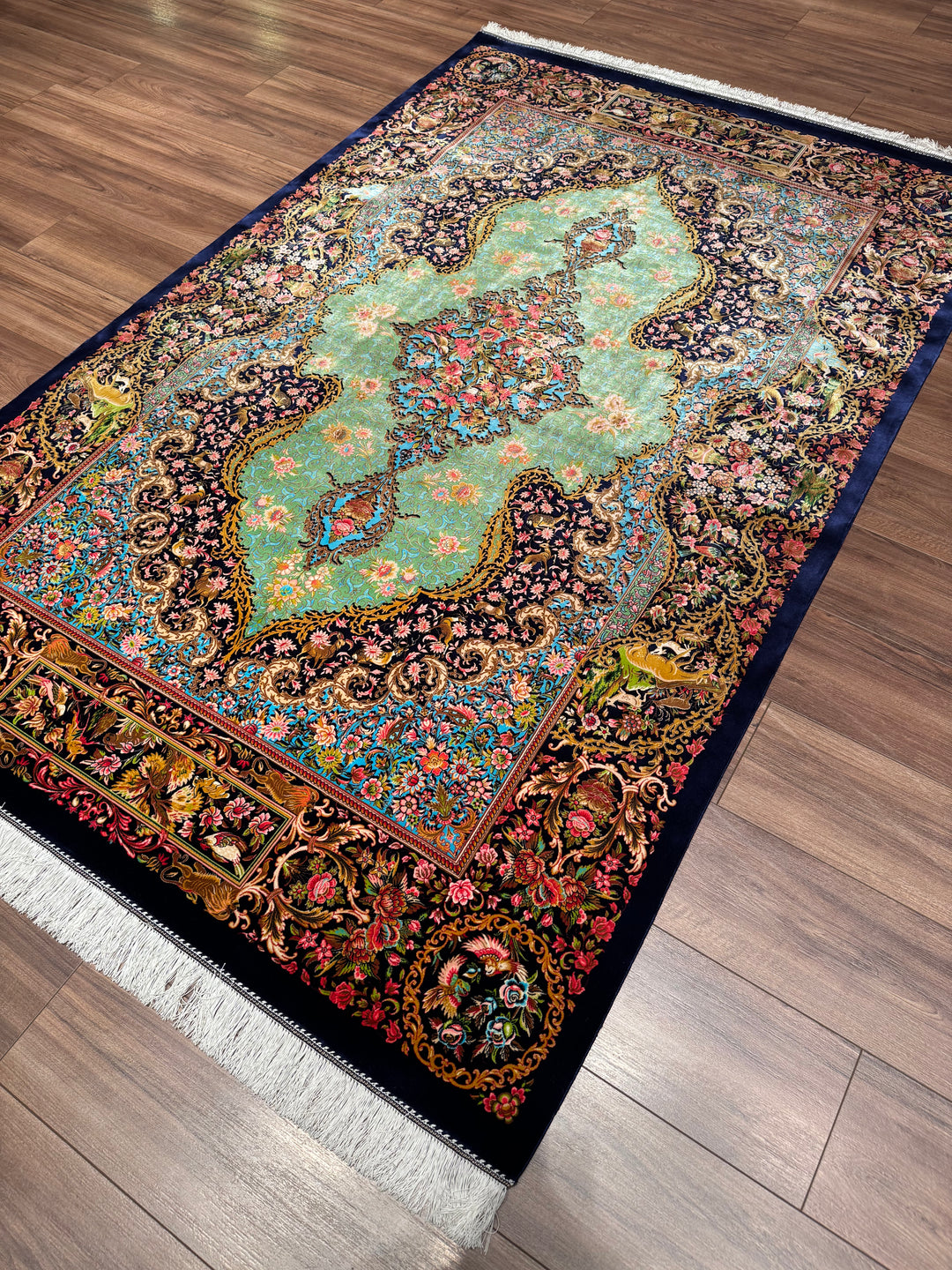 Iranian Classic Patterned Multi-Color Modal Silk Rug 150x225 cm (3.38 square meters - 5x7 ft)