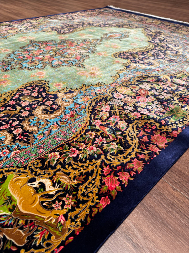 Iranian Classic Patterned Multi-Color Modal Silk Rug 150x225 cm (3.38 square meters - 5x7 ft)