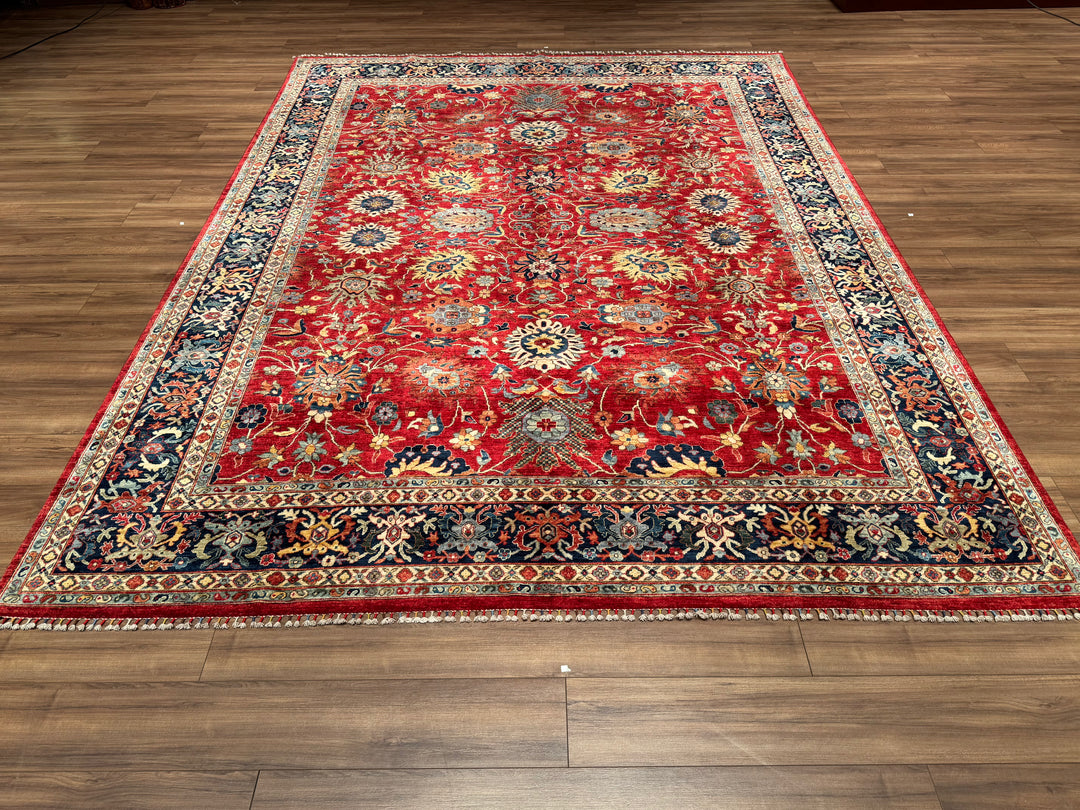 Mamluk Original Hand Woven Red Vegetable Dyed Wool Carpet 274x356 9.75 Square Meters - 9x12 ft