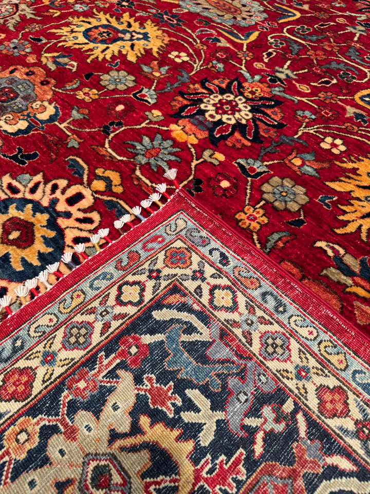 Mamluk Original Hand Woven Red Vegetable Dyed Wool Carpet 274x356 9.75 Square Meters - 9x12 ft