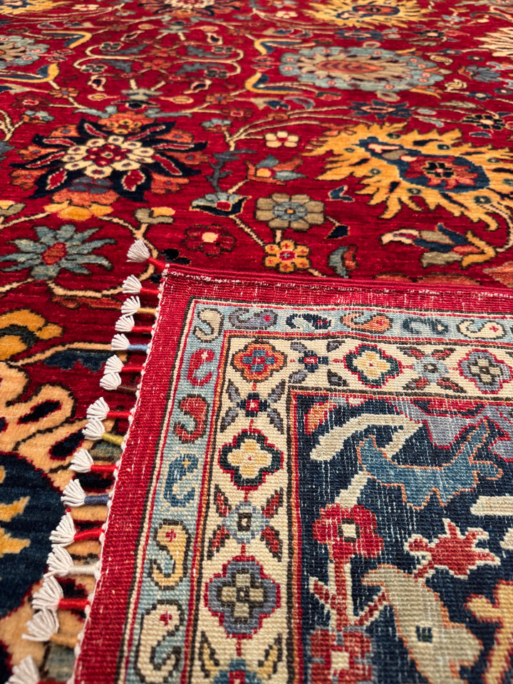 Mamluk Original Hand Woven Red Vegetable Dyed Wool Carpet 274x356 9.75 Square Meters - 9x12 ft