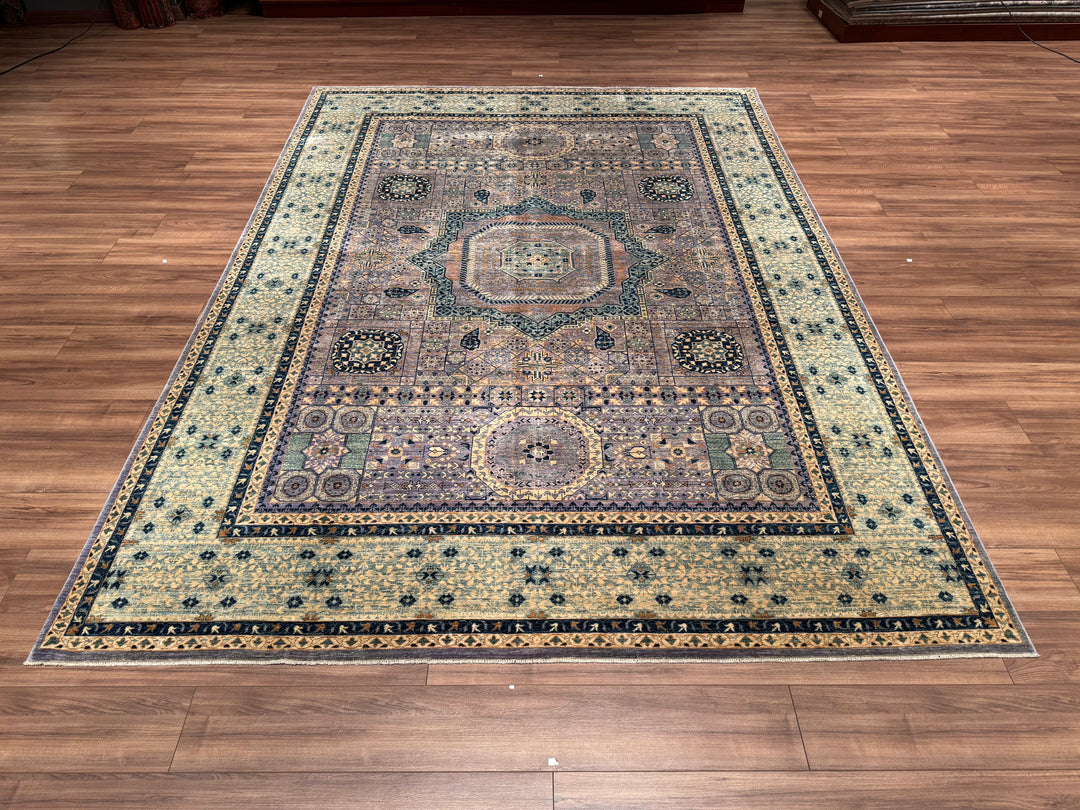 Mamluk Original Hand Woven Gray Vegetable Dyed Wool Carpet 245x345 8.45 Square Meters - 9x12 ft