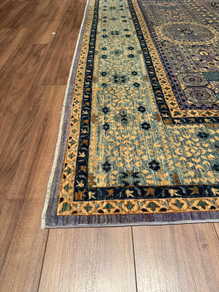 Mamluk Original Hand Woven Gray Vegetable Dyed Wool Carpet 245x345 8.45 Square Meters - 9x12 ft