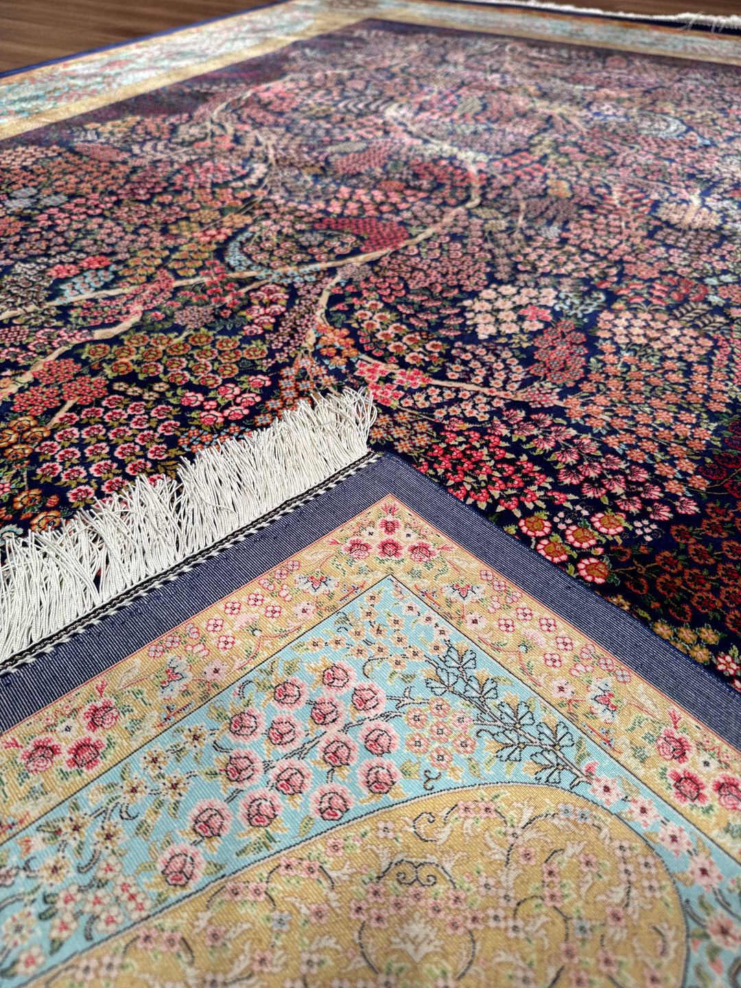 Iranian Tree of Life Multi-Color Modal Silk Rug 150x225 cm (3.38 square meters - 5x7 ft)