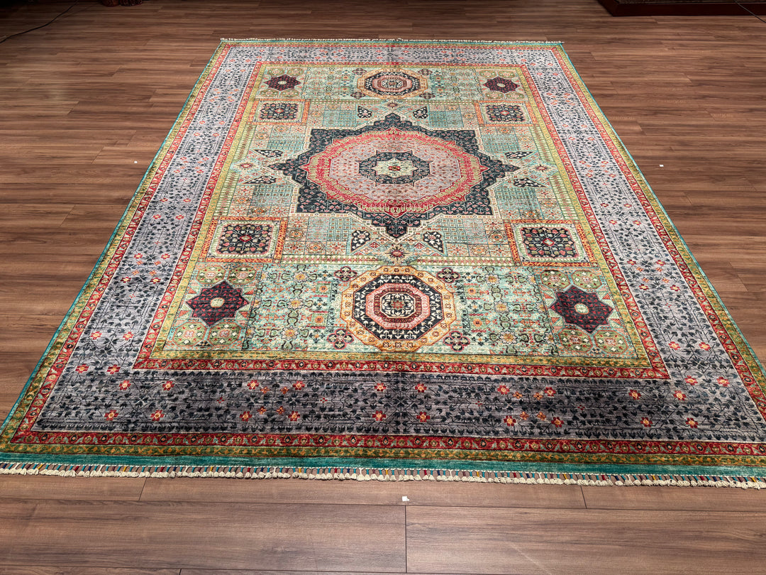 Mamluk Original Hand Woven Multi Vegetable Dyed Wool Carpet 273x368 10.05 Square Meters - 9x12 ft