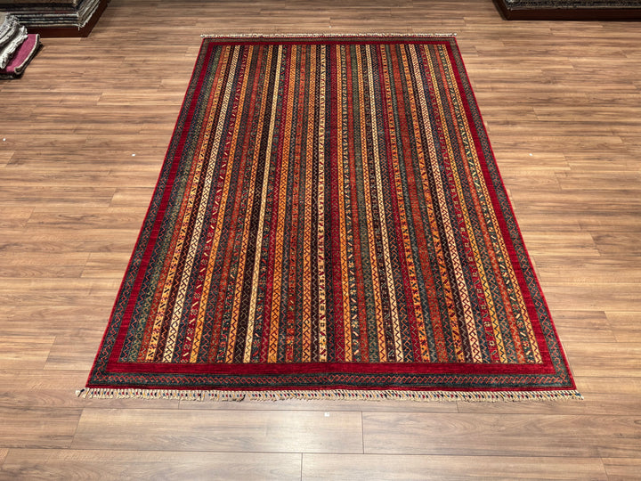 Shawl Original Hand Woven Red Vegetable Dyed Wool Carpet 248x353 8.75 Square Meters - 9x12 ft