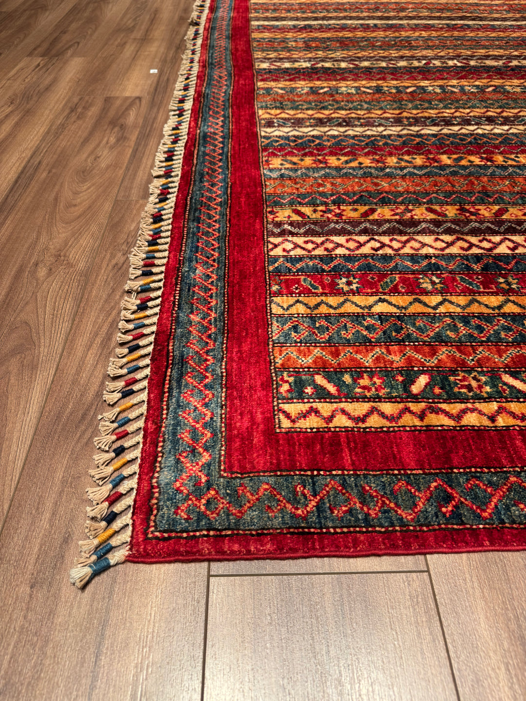 Shawl Original Hand Woven Red Vegetable Dyed Wool Carpet 248x353 8.75 Square Meters - 9x12 ft