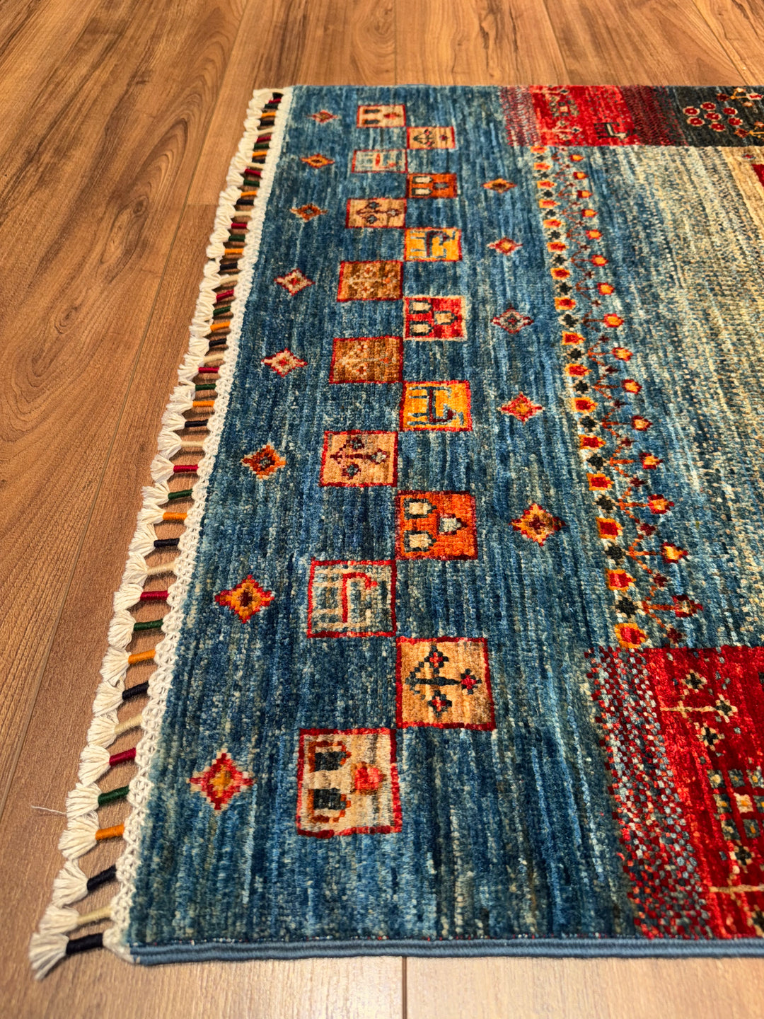 Khorjin Gabbe Desenli Orijinal El Dokuması Yolluk Multi Kök Boya Yün Halı 0.78x249 1.94 Metrekare - 3x8 ft