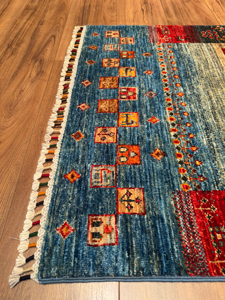 Khorjin Gabbe Desenli Orijinal El Dokuması Yolluk Multi Kök Boya Yün Halı 0.78x249 1.94 Metrekare - 3x8 ft