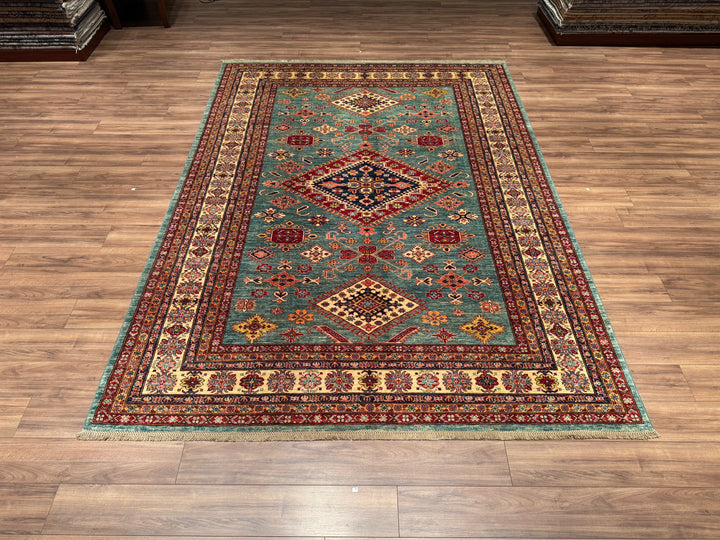 Shirvan Original Hand Woven Red Green Vegetable Dyed Wool Carpet 250x339 8.48 Square Meters - 9x12 ft