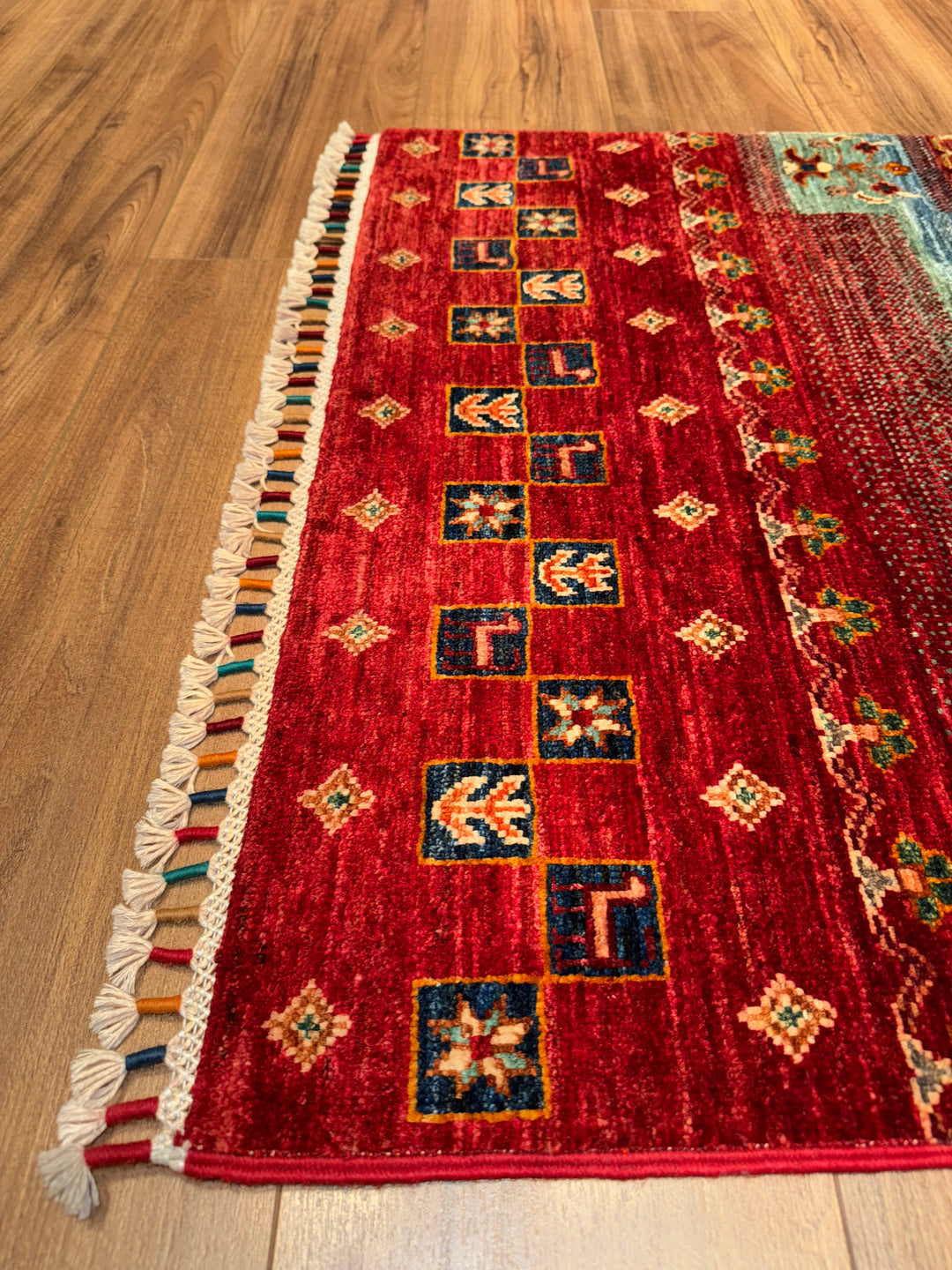 Khorjin Gabbe Desenli Orijinal El Dokuması Yolluk Multi Kök Boya Yün Halı 0.83x252 2.09 Metrekare - 3x8 ft