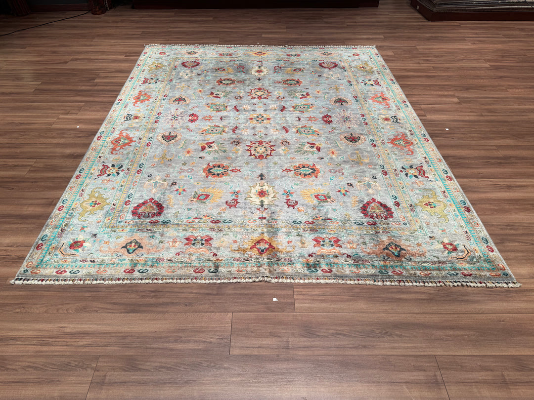 Sultani Binbirgece Original Hand Woven Gray Vegetable Dyed Wool Carpet 244x298 7.27 Square Meters - 8x10 ft