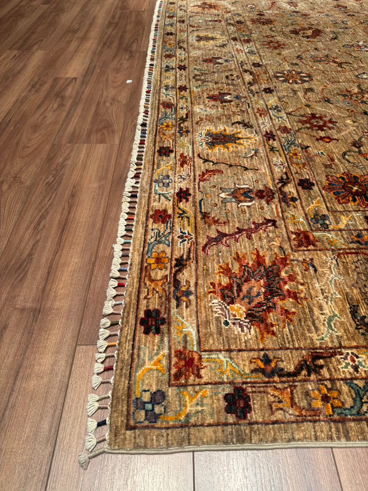 Sultani Binbirgece Original Hand Woven Beige Vegetable Dyed Wool Carpet 250x307 7.68 Square Meters - 8x10 ft