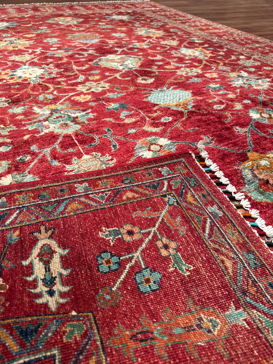 Sultani One Thousand and One Nights Original Handwoven Red Vegetable Dyed Wool Rug 209x301 cm (6.29 square meters) - 8x10 ft