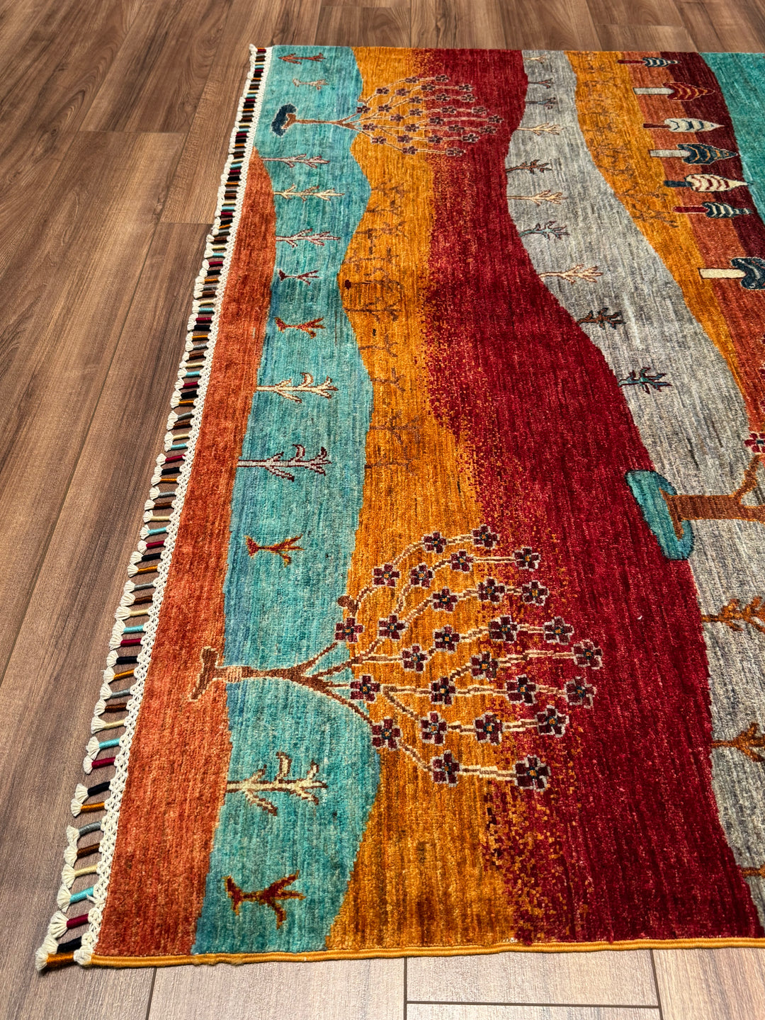 Sultani Hayat Ağacı Orijinal El Dokuması Multi Kök Boya Yün Halı 168x240 4.03 Metrekare - 5x8 ft