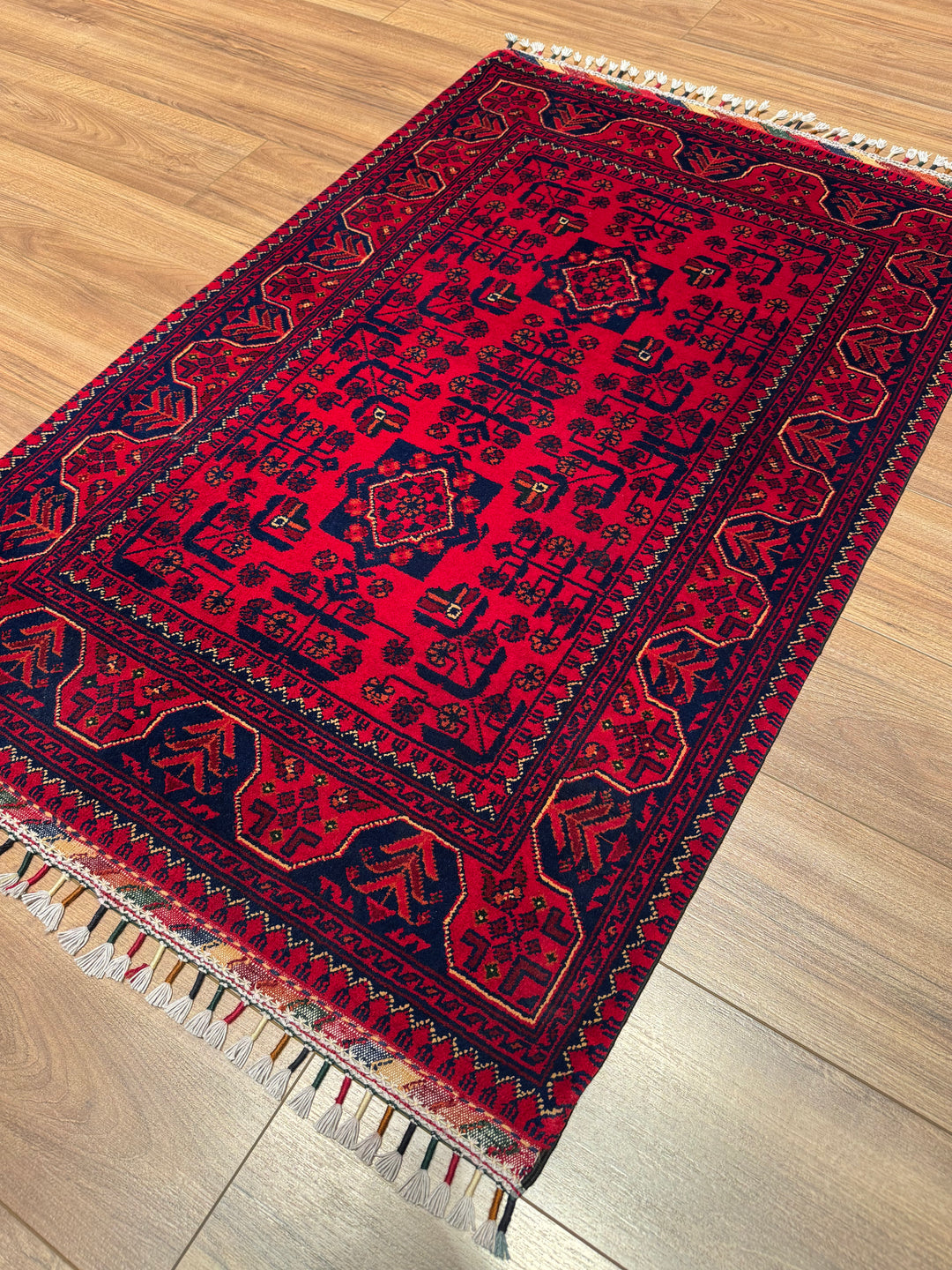 Afgan Halısı Hamyap Orijinal El Dokuması Kök Boya Yün 0.85x129 1.10 Metrekare - 3x5 ft