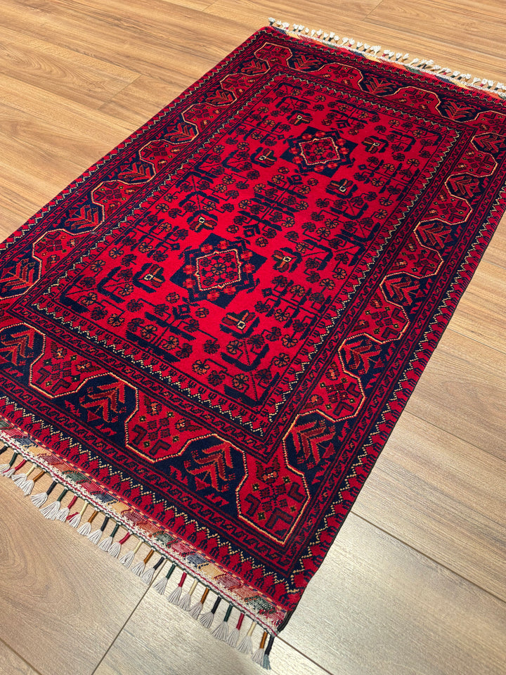 Afgan Halısı Hamyap Orijinal El Dokuması Kök Boya Yün 0.85x129 1.10 Metrekare - 3x5 ft