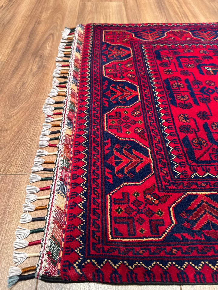 Afgan Halısı Hamyap Orijinal El Dokuması Kök Boya Yün 0.85x129 1.10 Metrekare - 3x5 ft