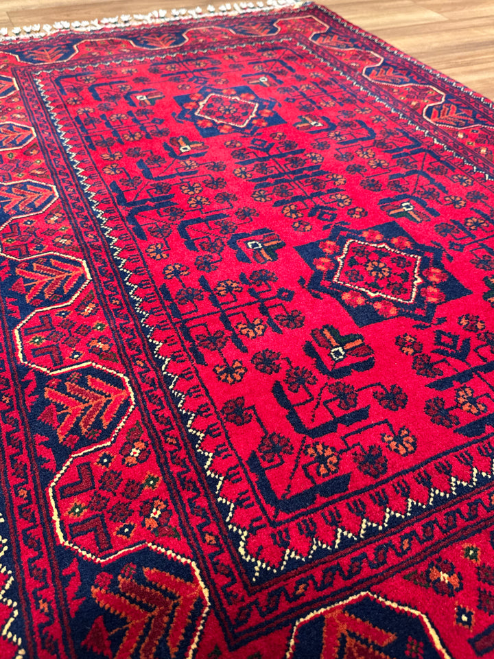 Afgan Halısı Hamyap Orijinal El Dokuması Kök Boya Yün 0.85x129 1.10 Metrekare - 3x5 ft