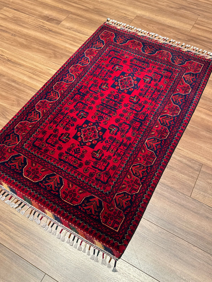 Afgan Halısı Hamyap Orijinal El Dokuması Kök Boya Yün 0.85x129 1.10 Metrekare - 3x5 ft