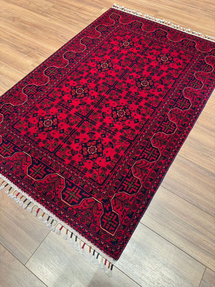 Afghan Carpet Hamyap Original Hand Woven Vegetable Dyed Wool 103x153 1.58 Square Meters - 3x5 ft