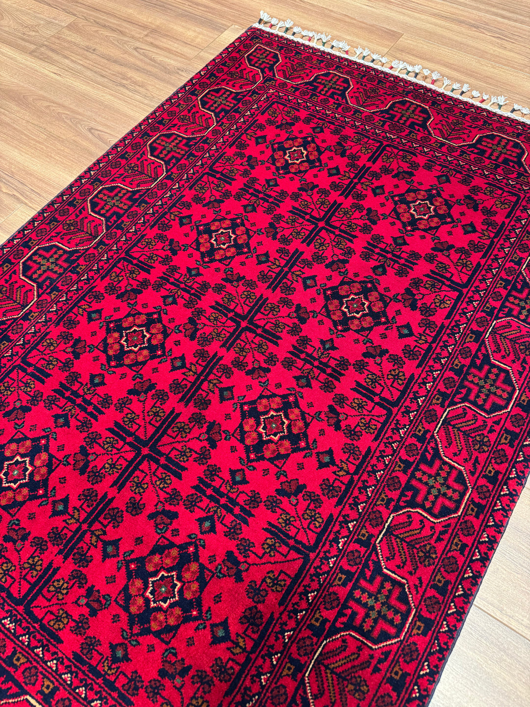 Afghan Carpet Hamyap Original Hand Woven Vegetable Dyed Wool 103x153 1.58 Square Meters - 3x5 ft