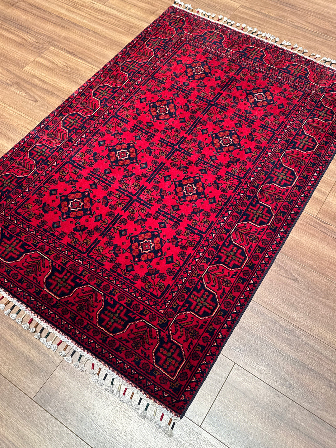 Afghan Carpet Hamyap Original Hand Woven Vegetable Dyed Wool 103x153 1.58 Square Meters - 3x5 ft