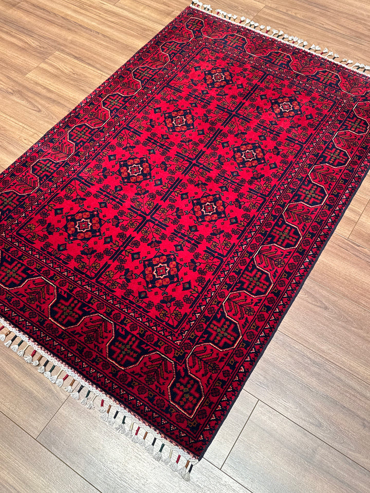 Afghan Carpet Hamyap Original Hand Woven Vegetable Dyed Wool 103x153 1.58 Square Meters - 3x5 ft